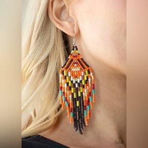 Paparazzi Earring - Boho Blast (Black)